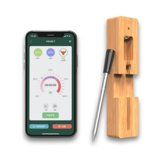Digitalna brezžična termometrska sonda, bambusova škatla